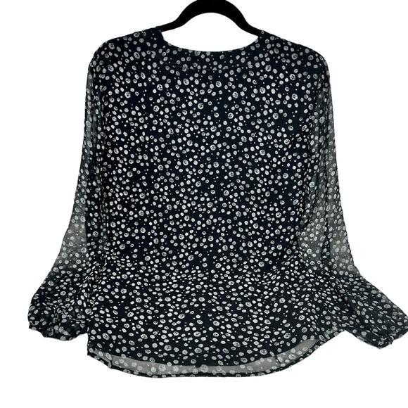 Coldwater Creek Blouse XS Tunic Long Sheer Sleeve Flowy Chiffon Career Travel - Picture 8 of 12